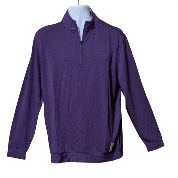Cashtec beachwood 1/4 zip pull over modal cashmere blend men's size Large - Picture 1 of 9